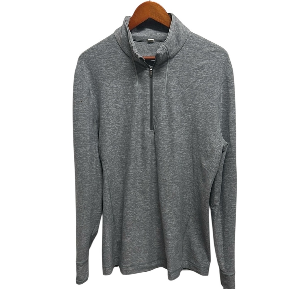 Lululemon Soft Jersey Quarter Zip | XL Gray Long Zip Heathered